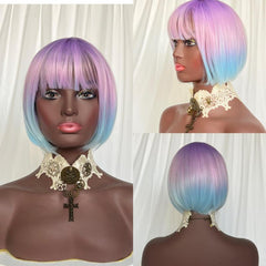 Short Straight Bob Cut Synthetic Wig Easy to Wear