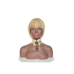 Short Straight Bob Cut Synthetic Wig Easy to Wear