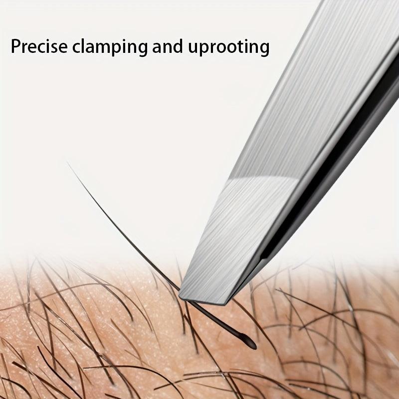4pc Professional Eyebrow Tweezers Set with Storage Bag