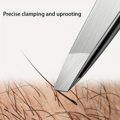 4pc Professional Eyebrow Tweezers Set with Storage Bag
