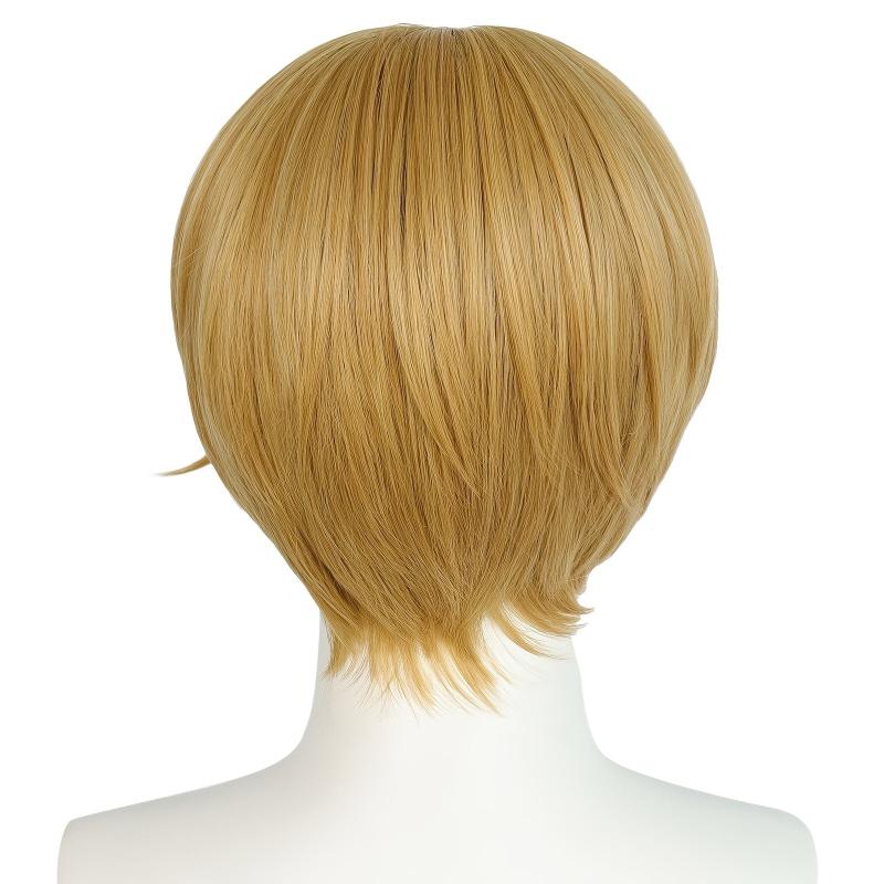 Short Blonde Straight Cosplay Wig + Wig Cap