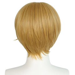 Short Blonde Straight Cosplay Wig + Wig Cap