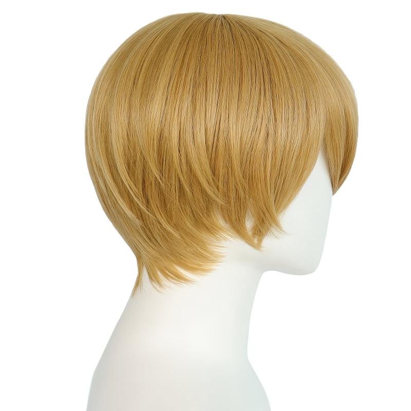 Short Blonde Straight Cosplay Wig + Wig Cap
