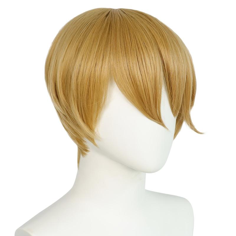 Short Blonde Straight Cosplay Wig + Wig Cap