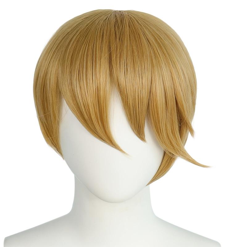 Short Blonde Straight Cosplay Wig + Wig Cap