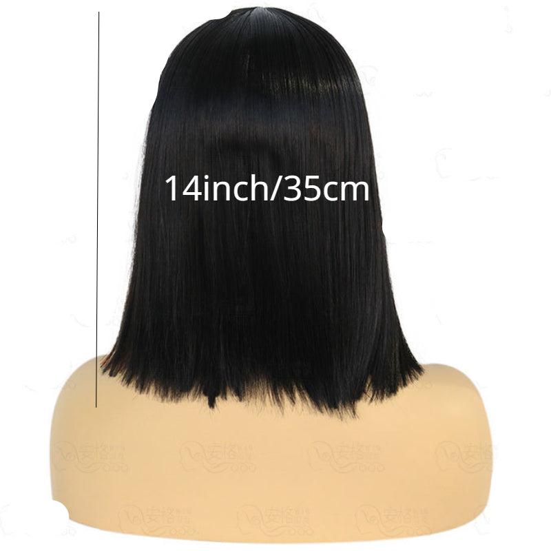 Short Bob Cut Wig With Bangs Heat Resistant