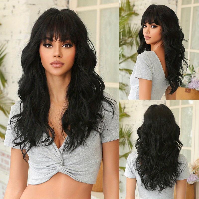 Long Wavy Hair With Bangs Synthetic Wig