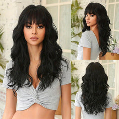 Long Wavy Hair With Bangs Synthetic Wig