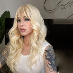 Long Wavy Hair With Bangs Synthetic Wig