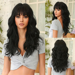 Long Wavy Hair With Bangs Synthetic Wig