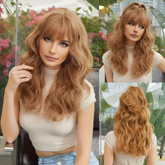 Long Wavy Hair With Bangs Synthetic Wig