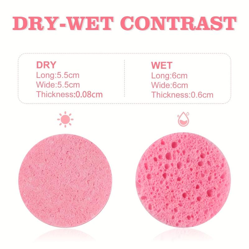 Round Cellulose Facial Sponges - 20 Pieces
