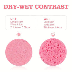 Round Cellulose Facial Sponges - 20 Pieces