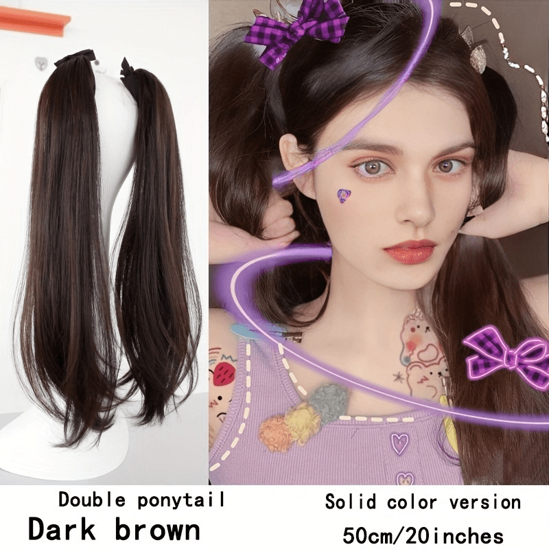 Long Ponytail Synthetic Clip In Hair Extensions Natural Look