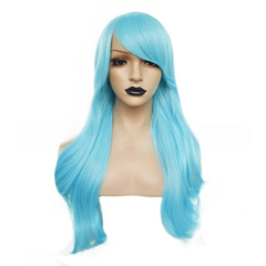 Colorful Long Straight Wigs With Bangs Colored Cosplay Costume Wigs