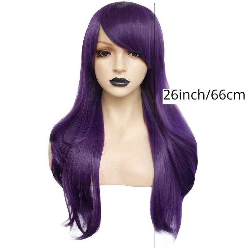 Colorful Long Straight Wigs With Bangs Colored Cosplay Costume Wigs
