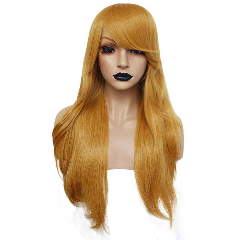 Colorful Long Straight Wigs With Bangs Colored Cosplay Costume Wigs