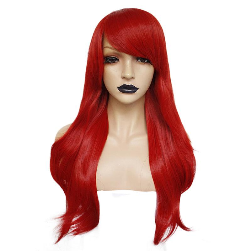 Colorful Long Straight Wigs With Bangs Colored Cosplay Costume Wigs