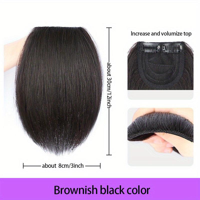 Short Straight Hair Pieces Synthetic Clip In Hair Extensions Natural Look
