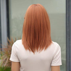 Long Straight Synthetic Wig With Side Bangs Natural Look