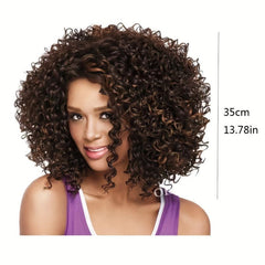Short Afro Curly Bob Cut Synthetic Wig Heat Resistant Glueless