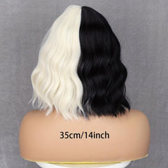 Short Bob Curly Wigs With Bangs Y2K Synthetic Fiber for Women Girls