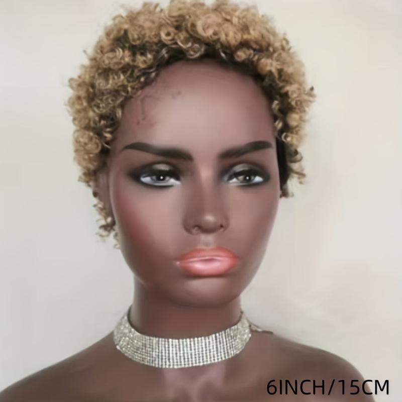 Short Curly Wave Pixie Cut Wig Synthetic Heat Resistant Fiber Hair for Women