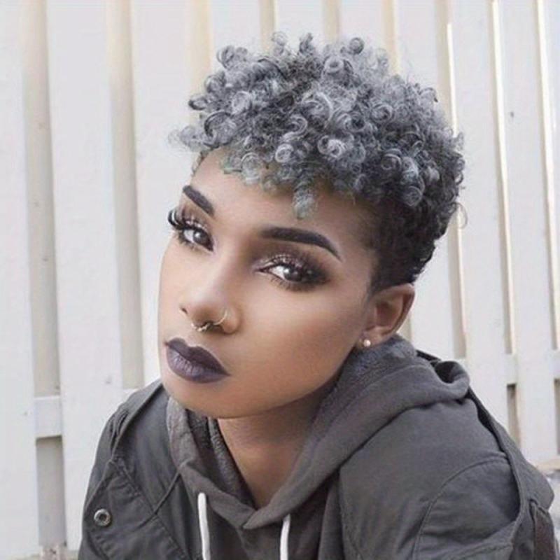 Short Curly Wave Pixie Cut Wig Synthetic Heat Resistant Fiber Hair for Women