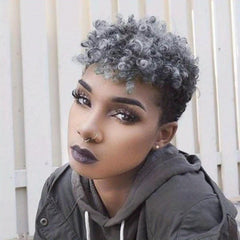 Short Curly Wave Pixie Cut Wig Synthetic Heat Resistant Fiber Hair for Women