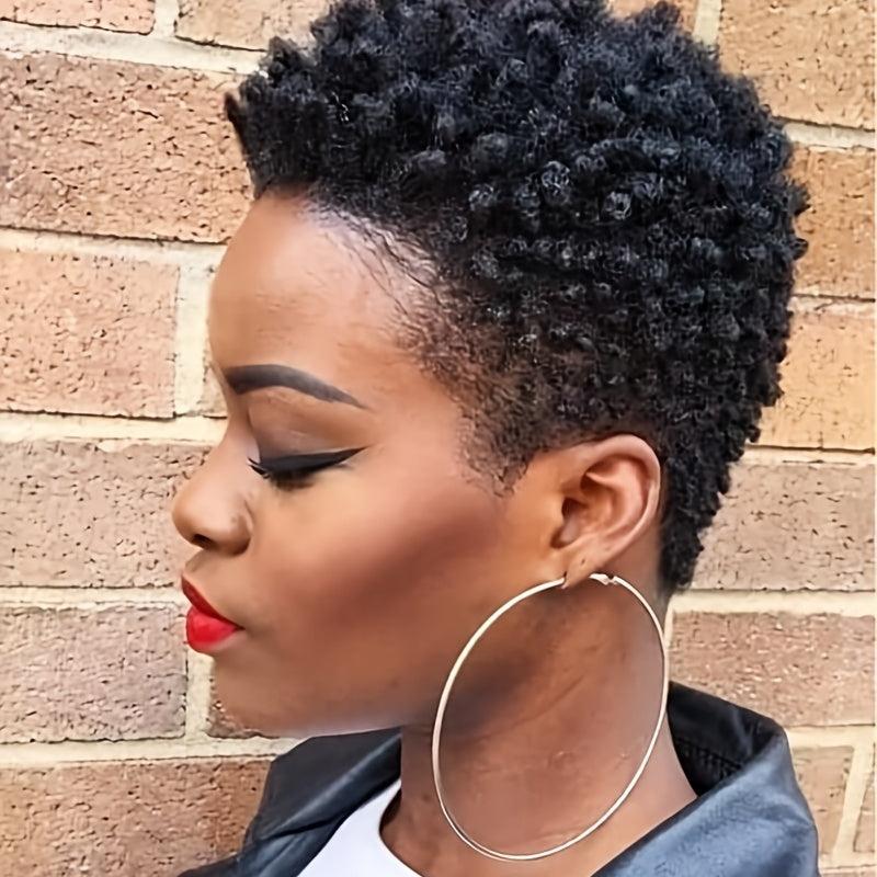 Short Curly Wave Pixie Cut Wig Synthetic Heat Resistant Fiber Hair for Women