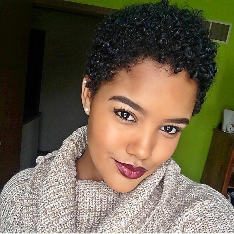 Short Curly Wave Pixie Cut Wig Synthetic Heat Resistant Fiber Hair for Women