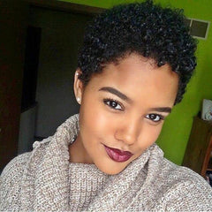 Short Curly Wave Pixie Cut Wig Synthetic Heat Resistant Fiber Hair for Women