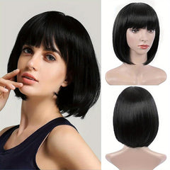30 48 Cm Short Bob Straight Wig Synthetic Bangs Wigs For Women