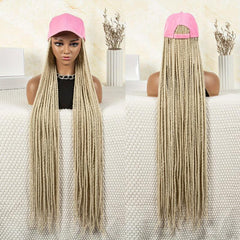 Long Braiding Hair Wigs With Baseball Cap Box Braids Hair Wigs