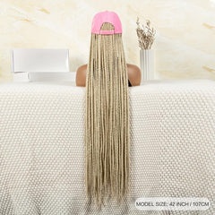 Long Braiding Hair Wigs With Baseball Cap Box Braids Hair Wigs