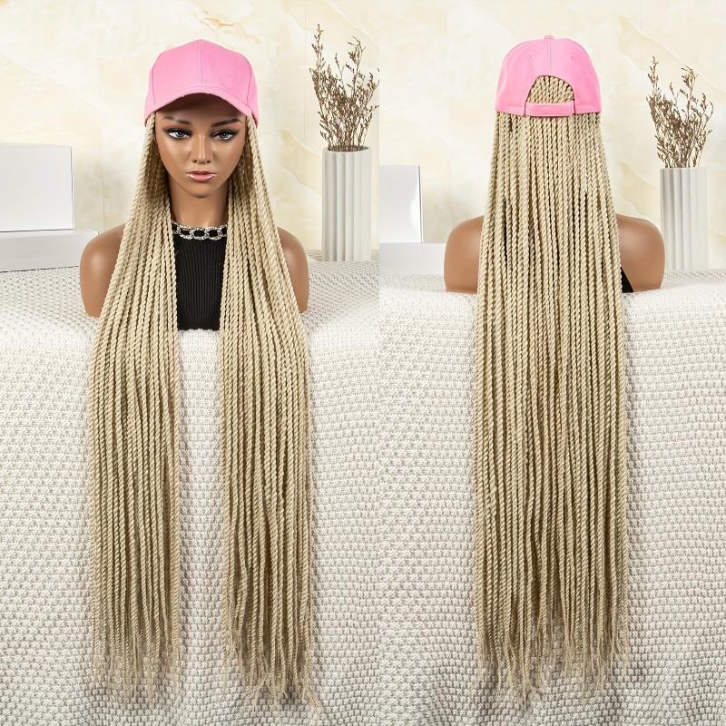 Long Braiding Hair Wigs With Baseball Cap Box Braids Hair Wigs