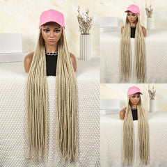 Long Braiding Hair Wigs With Baseball Cap Box Braids Hair Wigs