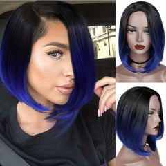 Ombre Red Short Bob Wig for Women