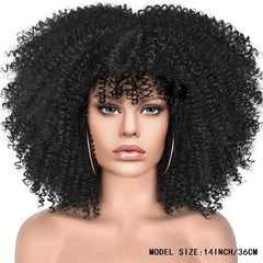 35 56 Cm Afro Kinky Curly Hair Wigs Synthetic Fiber Hair Replacement Wigs