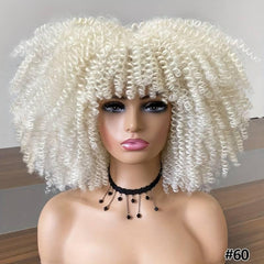 35 56 Cm Afro Kinky Curly Hair Wigs Synthetic Fiber Hair Replacement Wigs