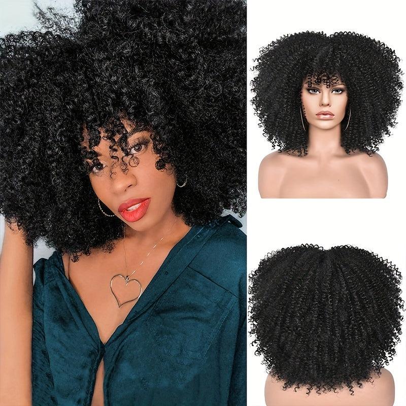35 56 Cm Afro Kinky Curly Hair Wigs Synthetic Fiber Hair Replacement Wigs