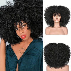 35 56 Cm Afro Kinky Curly Hair Wigs Synthetic Fiber Hair Replacement Wigs