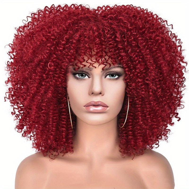 35 56 Cm Afro Kinky Curly Hair Wigs Synthetic Fiber Hair Replacement Wigs