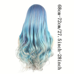 Rainbow Long Curly Synthetic Wig Heat Resistant Halloween Cosplay Party