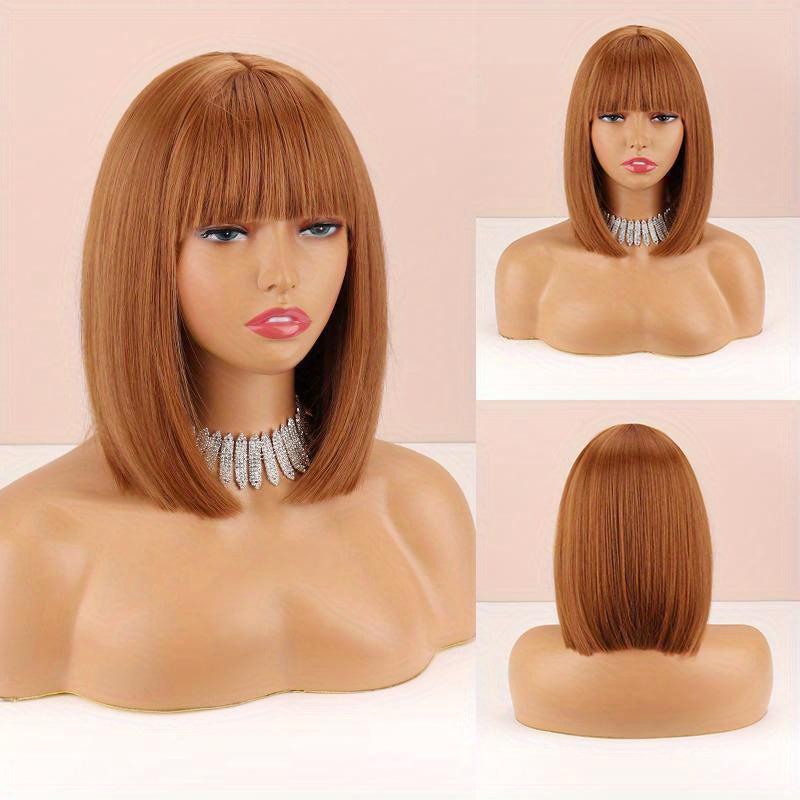 Short Grey Gradient Bob Wig Synthetic Wig Daily Use