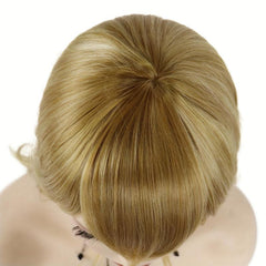 Golden Blonde Long Straight Wig with Bangs for Women