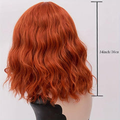 Short Curly Brown Bob Synthetic Wig With Bangs