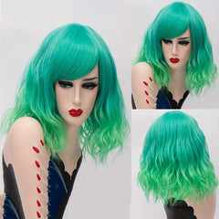 Short Curly Brown Bob Synthetic Wig With Bangs