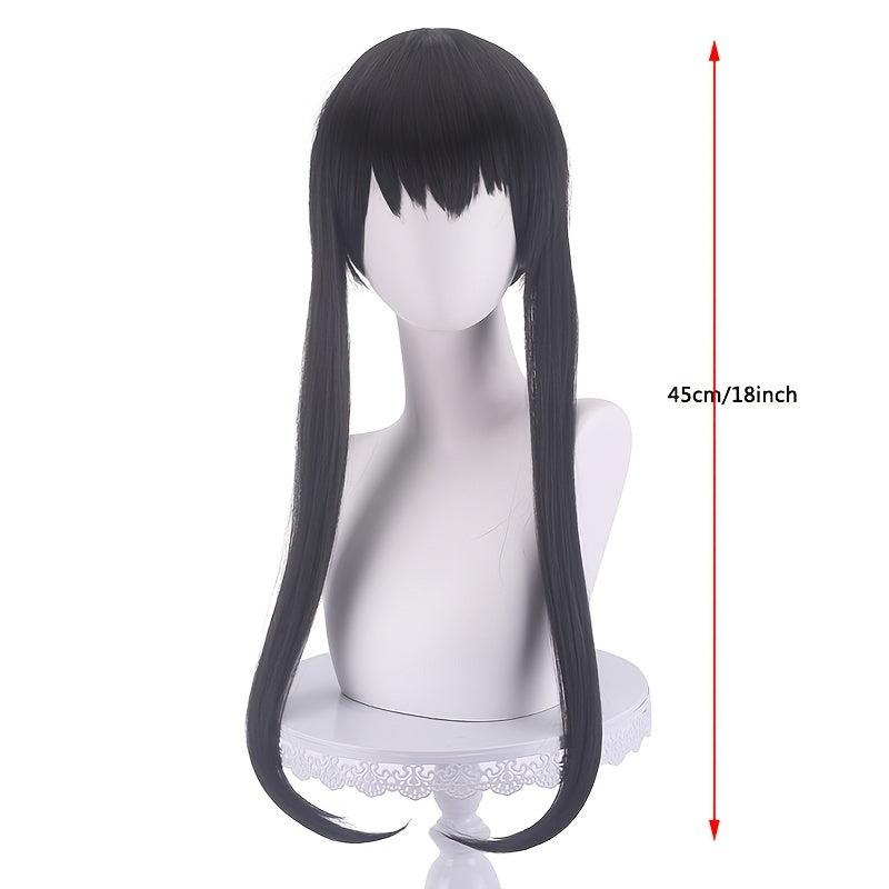 Long Straight Wig With Braids Synthetic Wig With Bangs