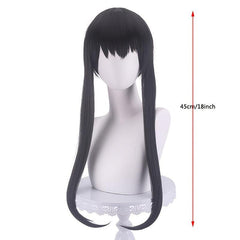 Long Straight Wig With Braids Synthetic Wig With Bangs